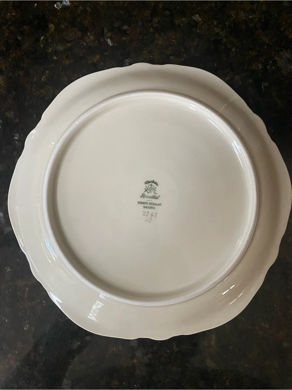 Rosenthal Porcelain Serving Bowl with Grape Motif and Gold Trim